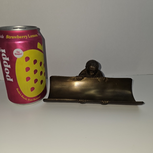 Vintage Dango Pen Tray, Bronze Monkey Pen Holder - Picture 8 of 11
